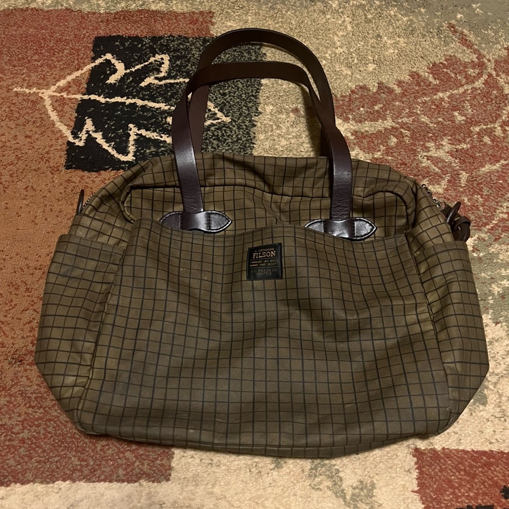 Filson TIN CLOTH Tote Bag with Zipper ~ Flyway Green ~ Limited Edition ~ PATINA